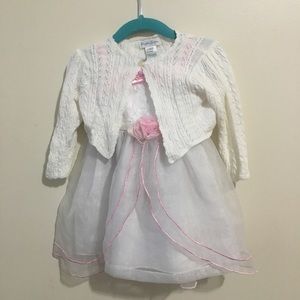 Ralph Lauren Cute Baby Girls Dress with Cardigan